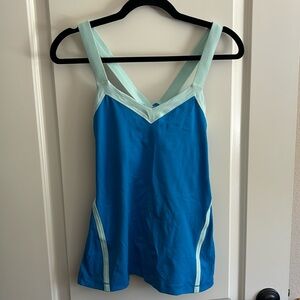 Lululemon Top - Size 6 -  Blue on Blue Criss-Cross Tank
